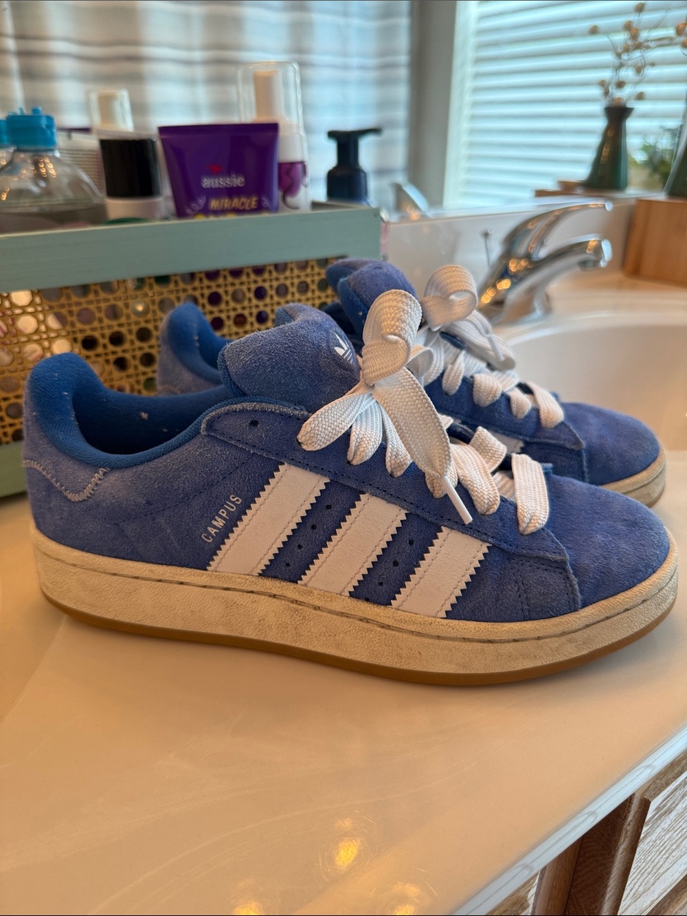 Adidas Campus Suede Sneakers in Blue and White